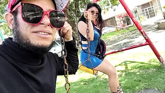 Park Swing Seduction: Rich Man Convinces Curvy Latina for a "Sweet Treat"