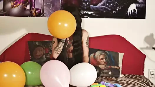Balon üfleme ve patlama tarafından genç kız pt1