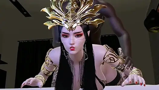 Piksel fantezisi: büyük memeli tanrıça geri dönüyor- 3 boyutlu animasyon hentai