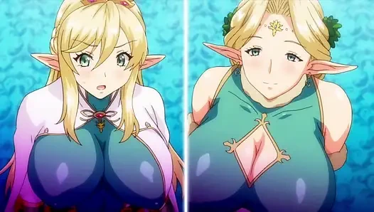 Cadı sürtükler sihirbazlar dünyasında sert sikiliyor! Kyonyuu elf oyako saimin hentai pornosu, hentai seks sahneleri