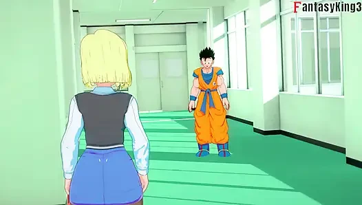 Android 18, Videl'in gohan'ı sikişini izlemesini seviyor - dragonball zex serisi