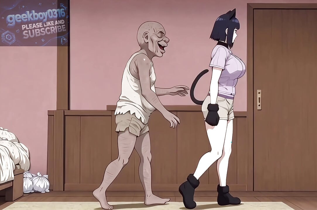 Sıcak bir Ninja Kızı Kedi Kulübü'ne sızar ve sapık bir yaşlı adamla hamile kalmaya çalışır - hentai ai video