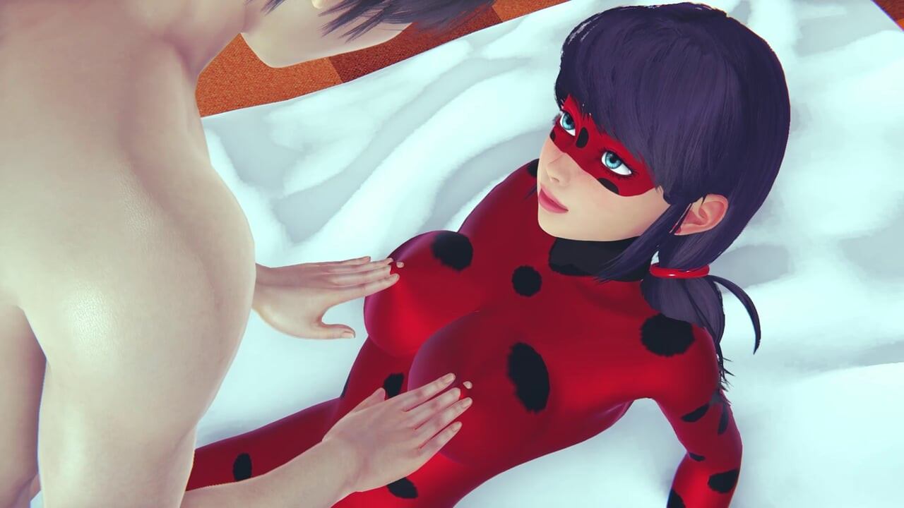 Ladybug rule34 3d hentai animasyon - büyük memeli kırmızı lateks kahraman yatak oyununa giriyor, ayakta oral seks ve anal vibratör orgazmı