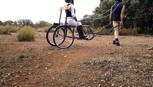 Paseando en el carrito.