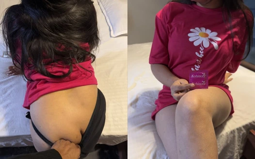 Hintli ateşli kız sulu amcık sikişi için bir şans verdi