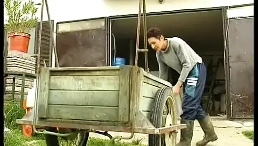 Kısa saçlı olgun sürtük adamın büyük ve sert yarağına biniyor