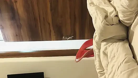 Indian Real Housewife MILF Slave Olivia Deep Throat Blowjob by Master Face Fucked Long Cumshot wet Handjob Hot Bhabi Long Hair
