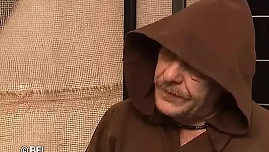 Pecked with feathers