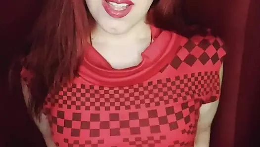 I try on costumes in front of my stepbrother and put my dick hard on him!!