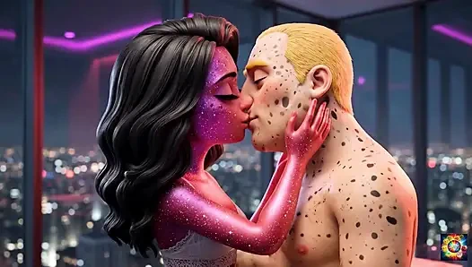 Romantik çift şehvetli bir geceyi paylaşıyor - ai hentai asmr