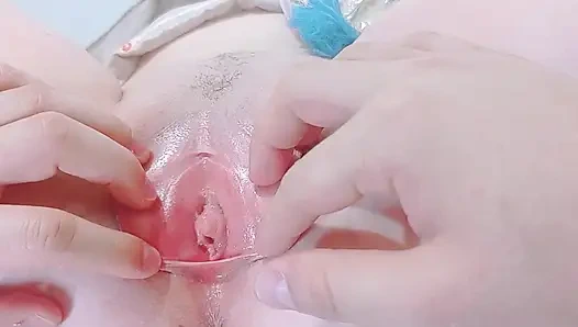 Pembe, sıkı amcık yüzünden yakın çekim