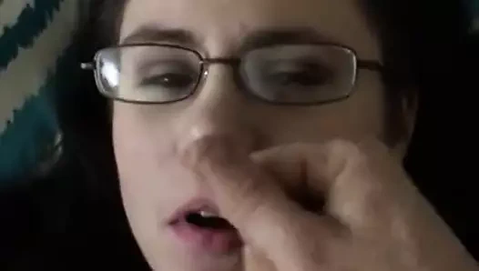 gözlük cumshot!