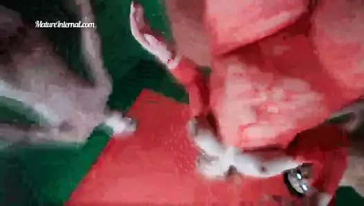 Two young boys fucking mature cunt roughly