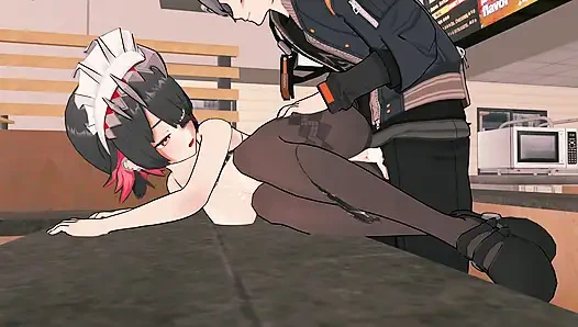 =Zensiz bölge sıfır= Ellen Joe x Wise: McDonald's'ta riskli halka açık seks (4k)