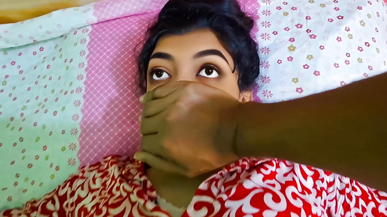 Desi Stepbrother holds stepsister's mouth, they have sex Indian Bhabhi Hardcore Sex