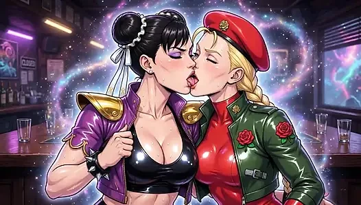 Cammy ve Chun Li öpüşüyor