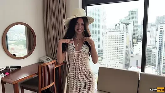 İspanyol blanca beyaz Rus yarağını denemek istiyor ve amına dölleniyor