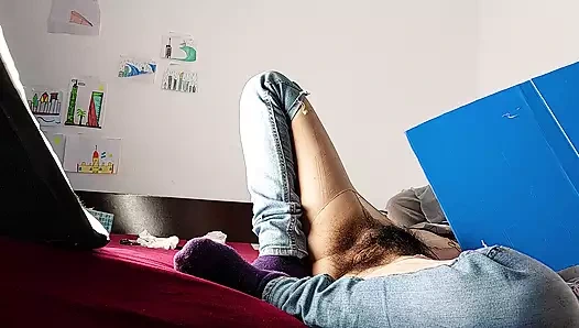 Erotic massage with hairy pussy, big ass, big tits, big ass. Sexy Latina tries on panties, hairy pussy, big ass