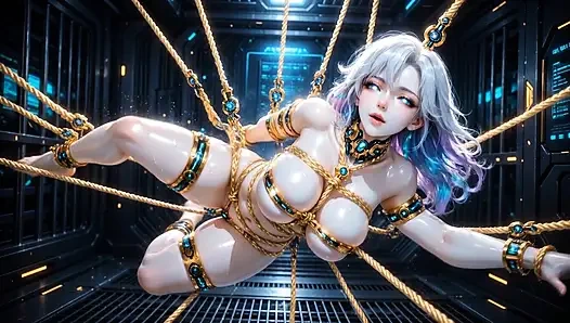 Voluptuous Shibari Suspended Doll High-Tech Dungeon 3D