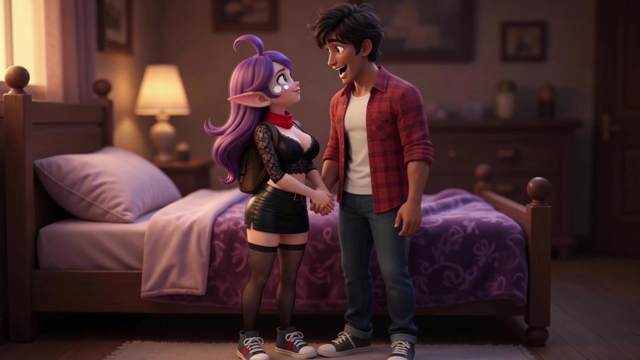 I caught a Pokémon girl with big and joked about her