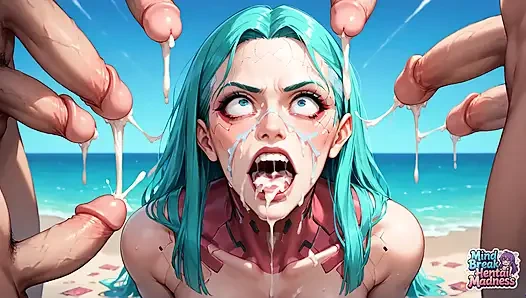 Plaj kenarında çift dildo süt fışkırtarak mutluluk!