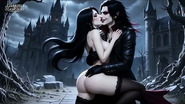 Goth Girl Bound by Vampire Lord - BDSM Monster Hentai