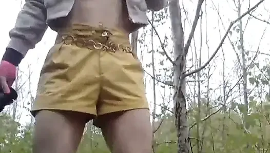 Sissy Whiteboi Jes Halka açık Park Dildo