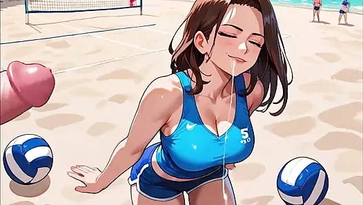 Voleybol kızları plaj seks partisi