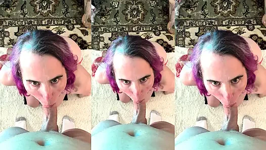 Pembe saçlı gırtlağına kadar yarak - derleme 1