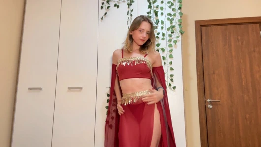 Red Veil Pixie Harem Whisper - Graceful Strip to Doggy Ecstasy