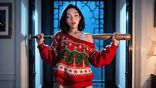 Lonely MILF Gets Her Christmas Wish from Santa While Husband's Away
