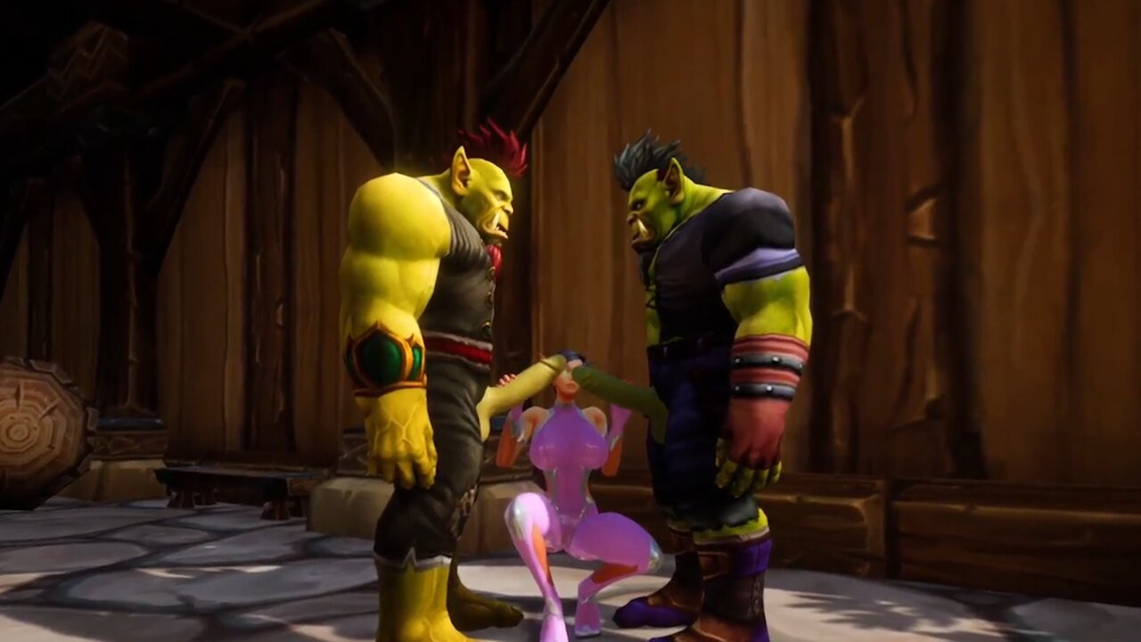 Elf'in iki ork ile bir üçlüsü var : warcraft porno parodisi
