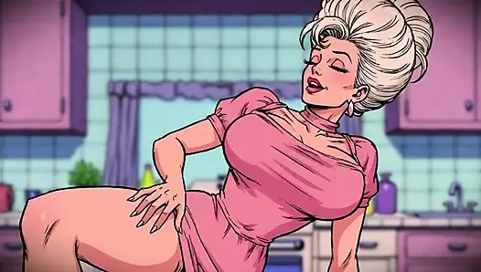 Klasik çizgi film tarzı mutfakta çıplak kadınlar