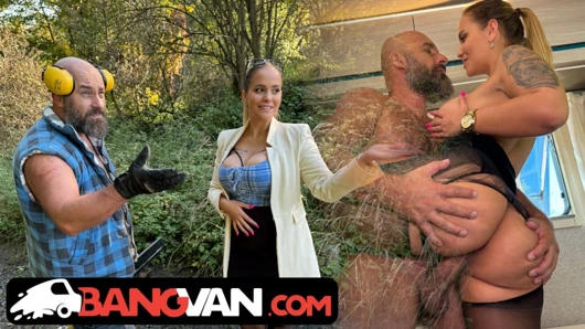 BANGVAN - MILF Jennifer Mendez fucks hung woodcutter