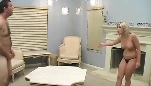 Cock sucking cheerleader blonde loves to get a big load on her perfect tits