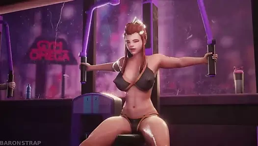 Spor salonunda aşırı gözlem brigitte antrenmanı