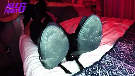Her Delicate Feet Massaged My Cock Nicely