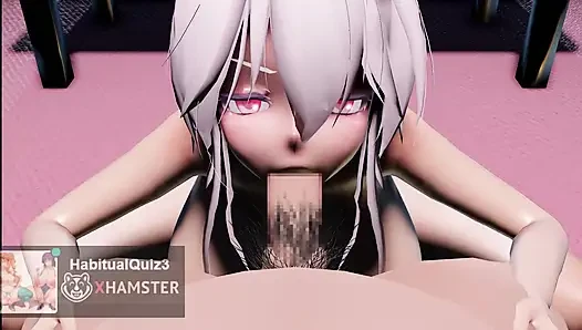 Haku в чистке минет голышом 3D, хентай MMD R18 анал хочет трахнуть жесткий секс Ahegao, Ntr
