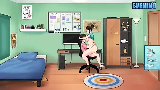 Hentai oyunu - ev işleri - bayanlar ile dörtlü seks