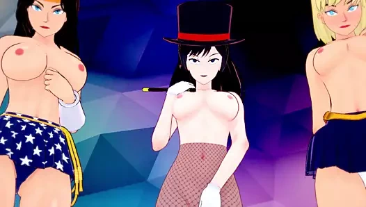 Seksi kızlar kadın, süper kız ve zatanna'yı merak ediyor - lezzetli memeler