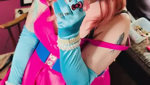 It's A Sin! Tina Snua In Leather & Satin Gloves Smokes A Cork Cigarette - OMI OME Snap Inhales Drifting Smoke Smoker