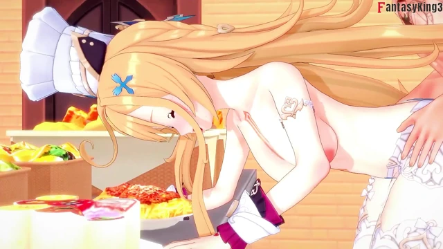 Escoffier mutfakta ateşli seks - Genshin Impact