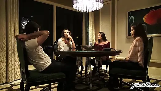 Avi Love, Bambi, Sami Parker James Deen ile ters grup seks yapıyor