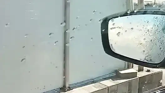 Public masturbate my pussy in the car wash, my husband's handjob in traffic! Part 1