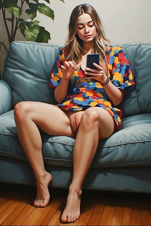 Step daughter flashing her pussy