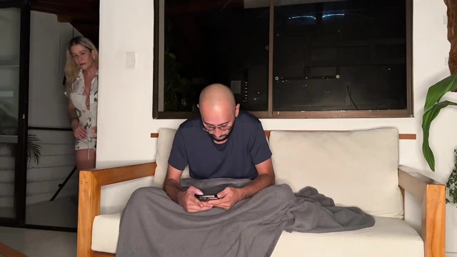 My horny brother-in-law is staying over, so I decide to ride his big, hairless cock with my MILF pussy until it's full of cum!