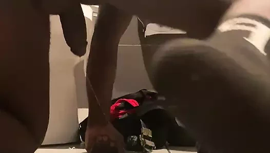 Got horny while so I decided to go to bathroom and strip naked to twerk my lil booty and jerk off nutr
