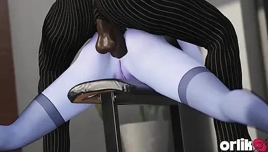 Widowmaker - ilk gün sekreter işi patron büyük zenci yarağı anal ile bitiyor - overwatch 3d porno