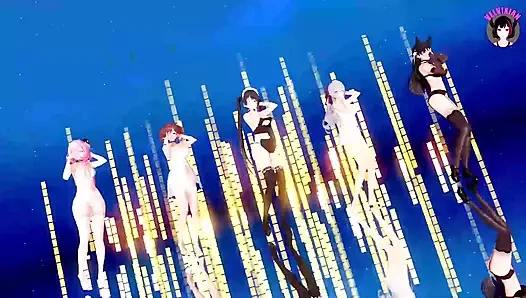 5 seksi kız dans ediyor (3 boyutlu hentai)