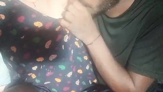 The wife sucked and sucked the big tits.